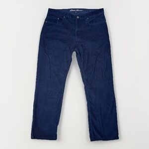 Eddie Bauer Men's Corduroy Pants 38x30 Blue Straight Fit